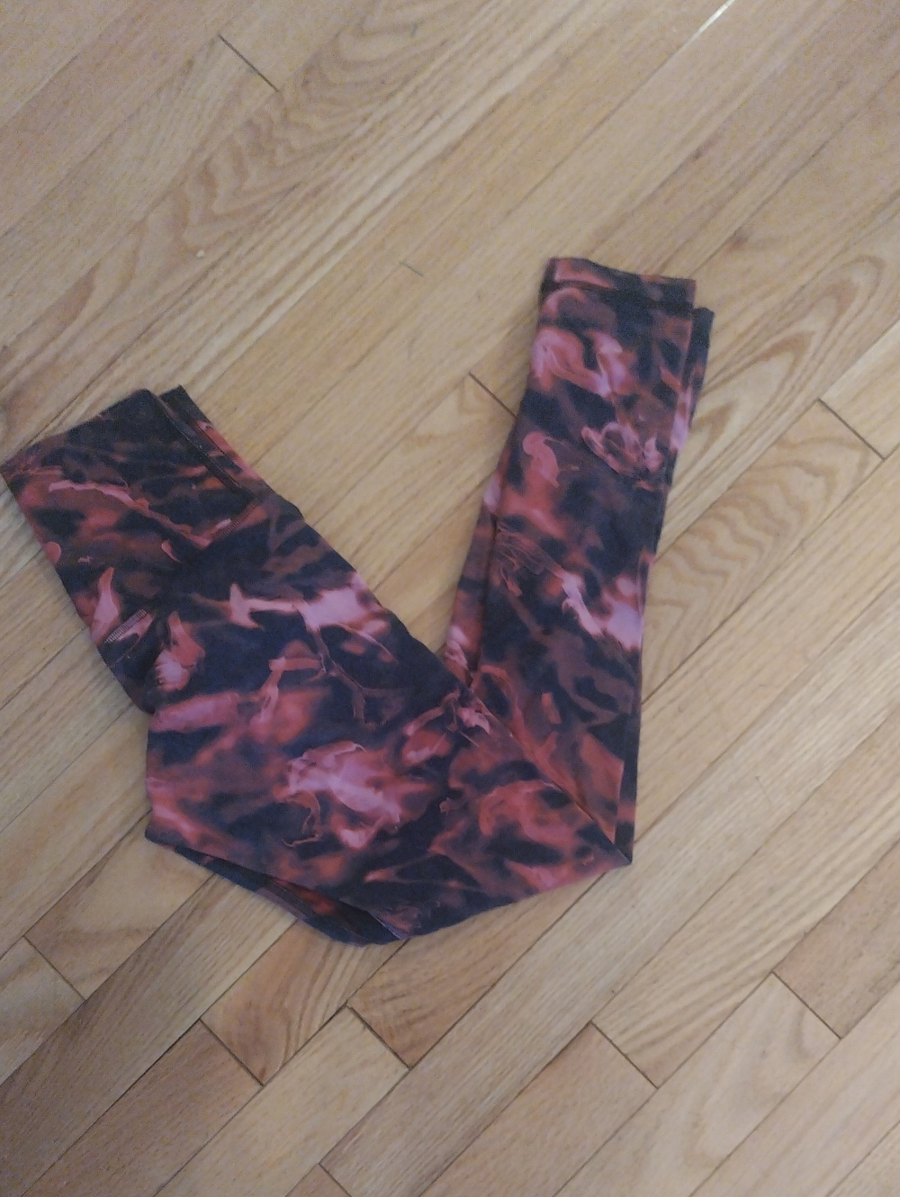 lululemon athletica Red and Black Tie-Dye Leggings